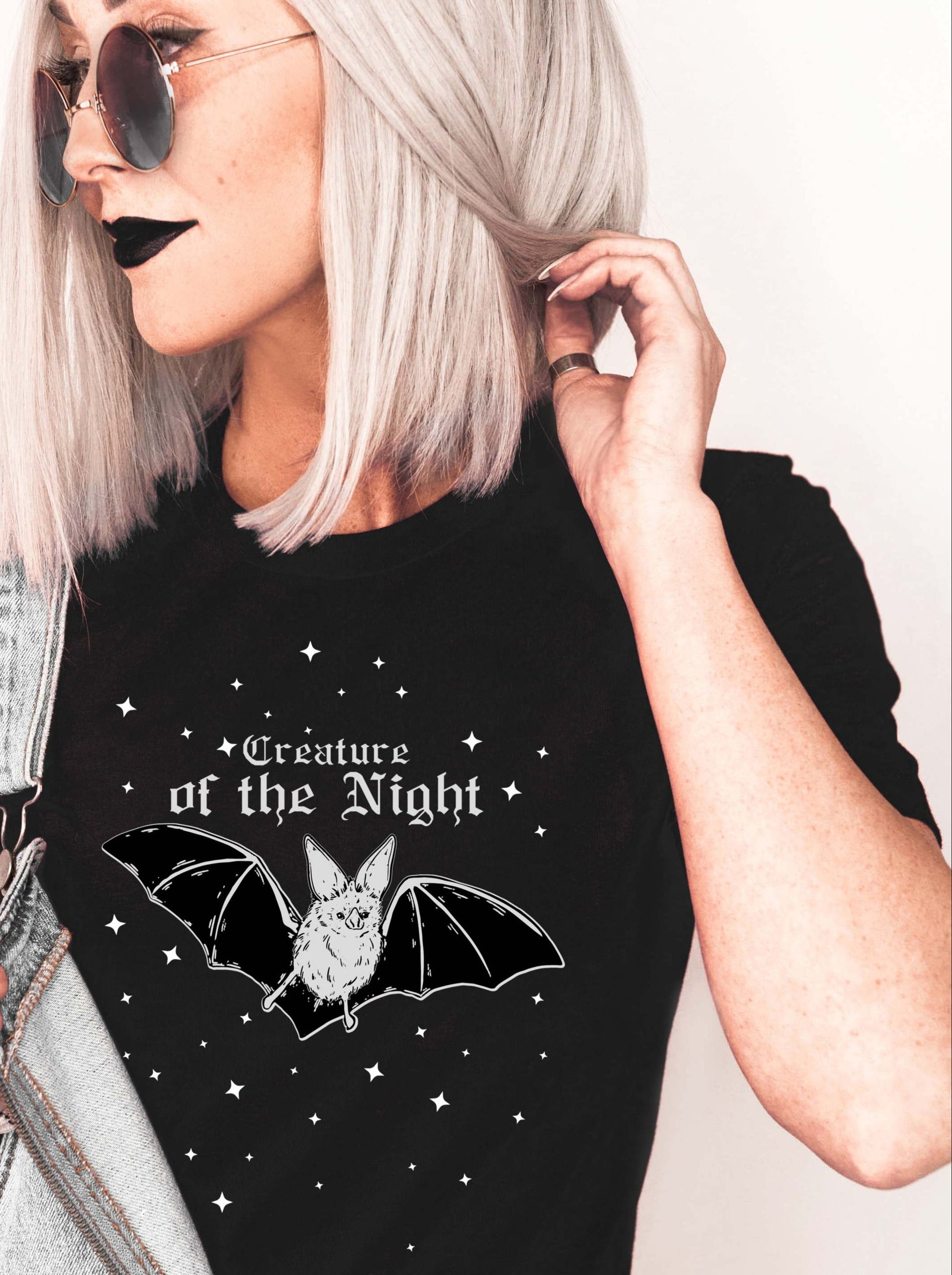 CREATURE OF THE NIGHT - creepy cute bat graphic t-shirt | THEBLACKWARDROBE.COM.