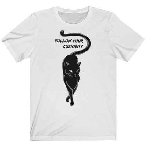 CURIOSITY CAT - Vintage graphic slogan t-shirt | THEBLACKWARDROBE.COM.