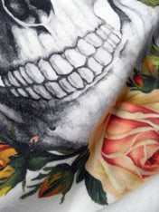 FLORAL SKULL - alternative Goth graphic t-shirt | THEBLACKWARDROBE.COM.