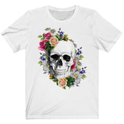 FLORAL SKULL - alternative Goth graphic t-shirt | THEBLACKWARDROBE.COM.