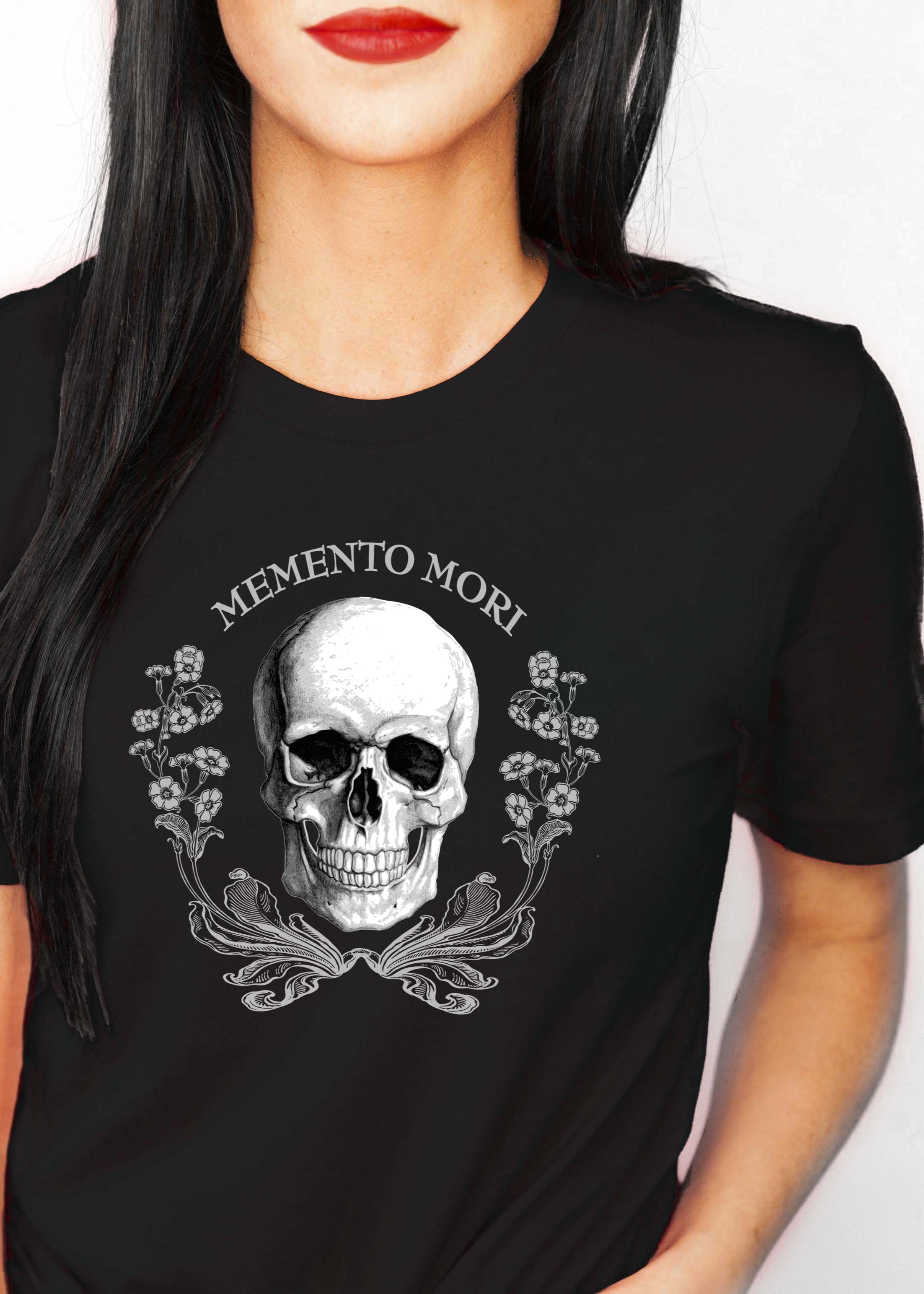MEMENTO MORI SKULL - macabre Goth t-shirt | THEBLACKWARDROBE.COM.