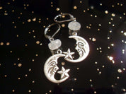 MOONSTONE CRESCENT MOON EARRINGS | THEBLACKWARDROBE.COM.
