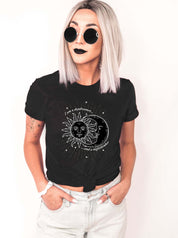 NIGHTTHINKER - celestial sun and moon t-shirt | THEBLACKWARDROBE.COM.
