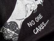 SHHH...NO ONE CARES - alternative Goth graphic t-shirt | THEBLACKWARDROBE.COM.
