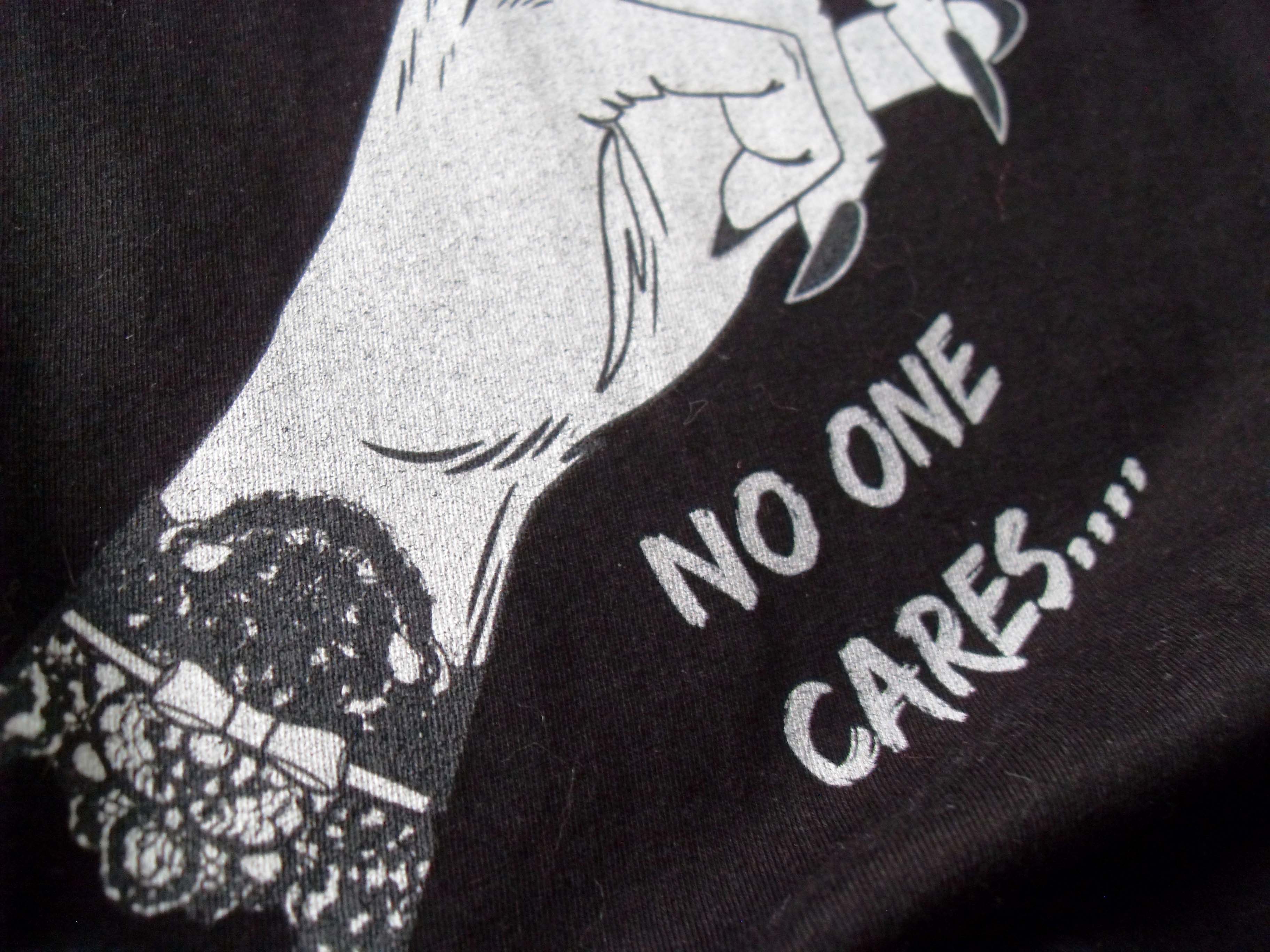 SHHH...NO ONE CARES - alternative Goth graphic t-shirt | THEBLACKWARDROBE.COM.