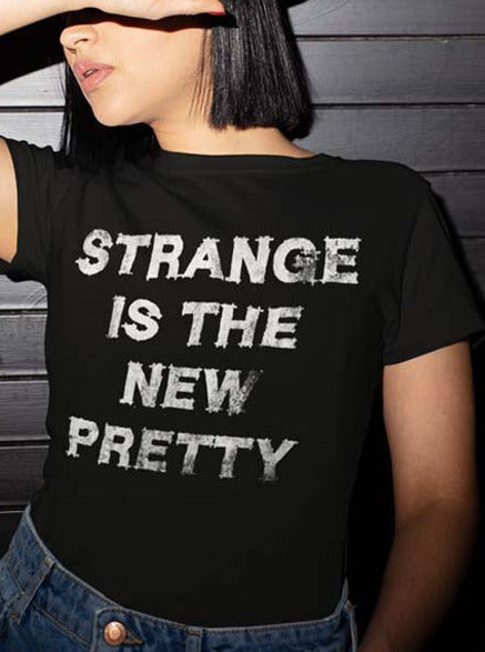 STRANGE IS PRETTY - alternative grunge slogan t-shirt | THEBLACKWARDROBE.COM.