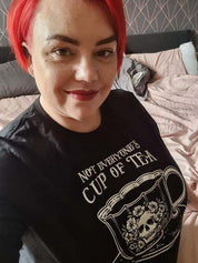 NOT EVERYONE'S CUP OF TEA - skull teacup graphic t-shirt | THEBLACKWARDROBE.COM.